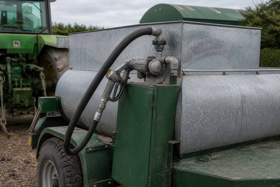 Diesel fuel tank on a working farm